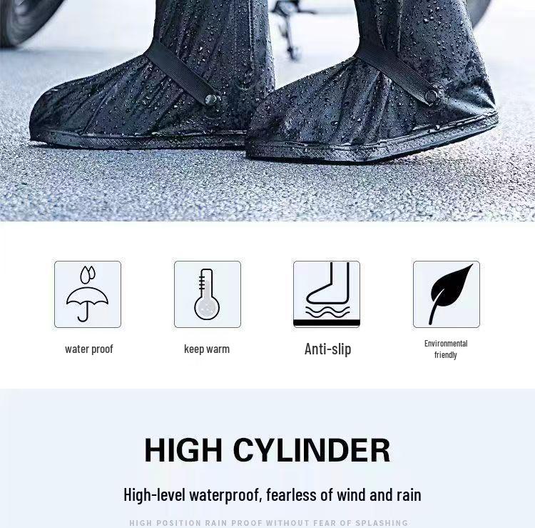 Men's & Women's Waterproof Non-Slip High-Top Overshoes: Sandproof, Snowproof, Wear-Resistant Boot Covers for Outdoor Cycling & Rainy Days