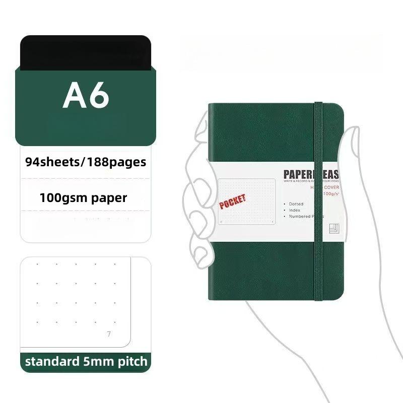 

Карманный блокнот формата А6 с точками и пронумерованными страницами, компактный портативный мини-журнал Bullet Journal для заметок, органайзер для планирования