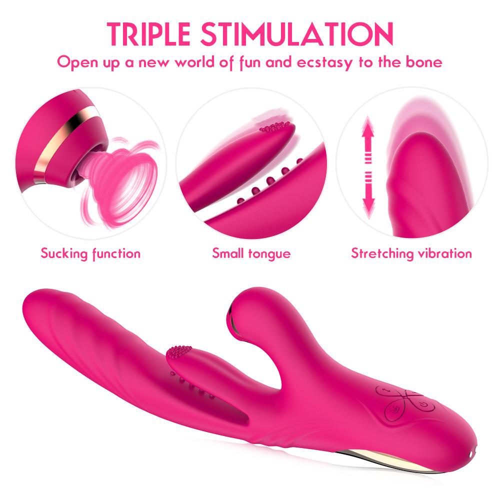 3 In 1 Vibrator for Women Dild Tapping Heating Clitoris Sucker Stimulator Vagina Masturbators Prostate Massager Adults Sex Toys