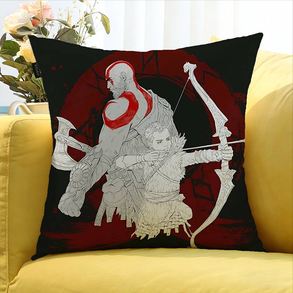 Game God of War   Various Sizes Square Pillow Case For Car Home Bedchamber Decor