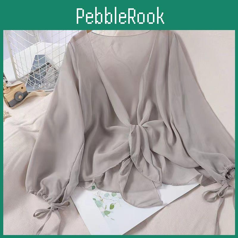 Women Solid Shirts Chiffon Casual Sun Protection Cardigan Summer Loose All Match Thin Sunscreen Blouses Coat