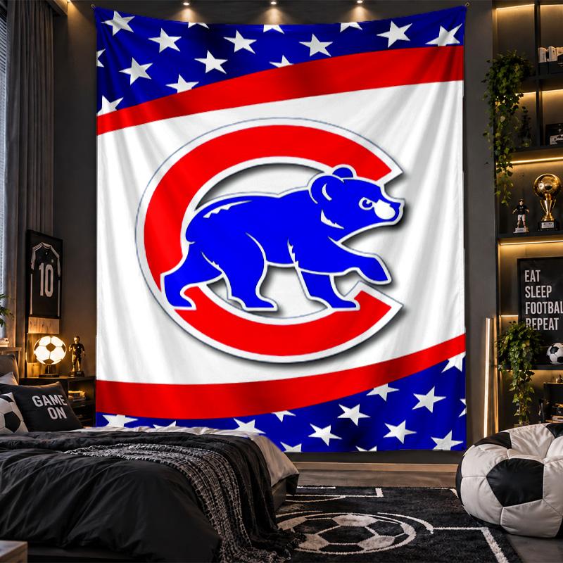 Wall Hanging Tapestry Chicago Cubs Print Cloth for Living Room Bedroom Home Decor