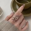 925 Silver Rings for Women Couple Minimalist Handmade Simple Big Flower Ring Party Prevent Allergy Jewelry Party Gifts