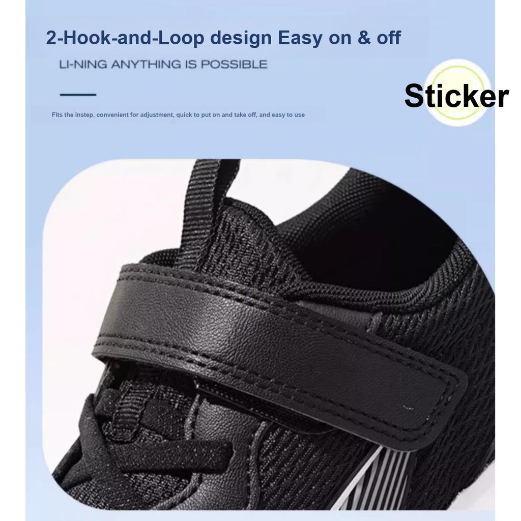 Li Ning Kinder Synthetikleder Bequem Vielseitig Körperlicher Test Stoßdämpfung Rebound Low Top Laufschuhe Herren Laufschuhe Schwarz YKFU112-1