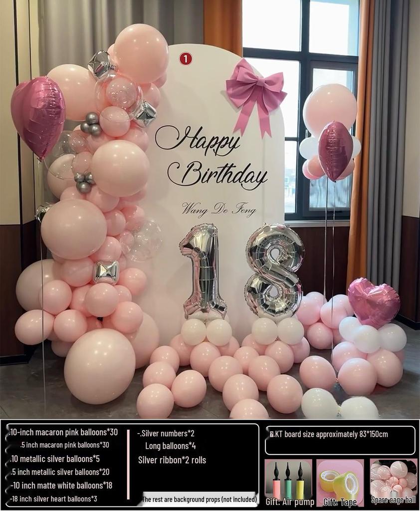 18th Birthday Party Decoration Set: Balloon Background Wall for Boys or Girls