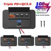 Anahtarlı 4 Port Çift PD Çift QC 3.0 USB Araç Şarj Cihazı 96W Hızlı Şarj Soketi 12V/24V Araba Tekne Otobüs RV Kamyon için USB Gücü