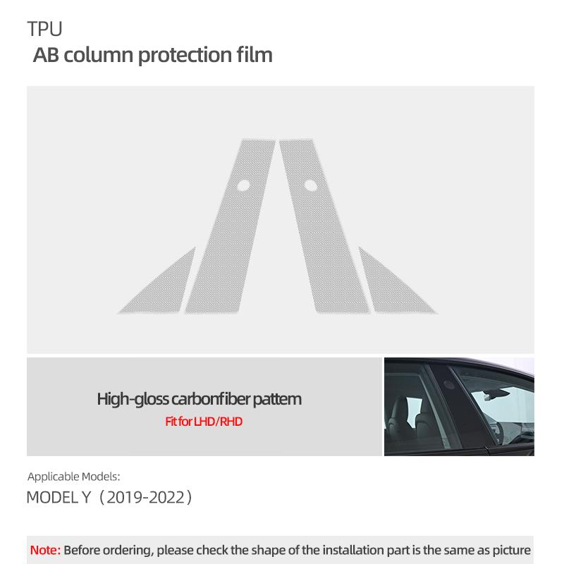 For Tesla Model 3 Highland 2026 Model Y 2019-2026 Juniper Car Body A B Center Pillar TPU Protector Film Decoration Accessories