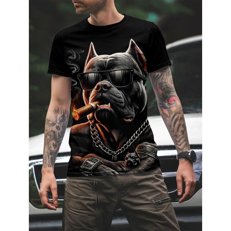 2025 Wolf T-Shirt für Herren Tierdruck Kurzarm Top 3D Lässig Street Herren T-Shirt Übergroßes T-Shirt Herren Vintage Kleidung