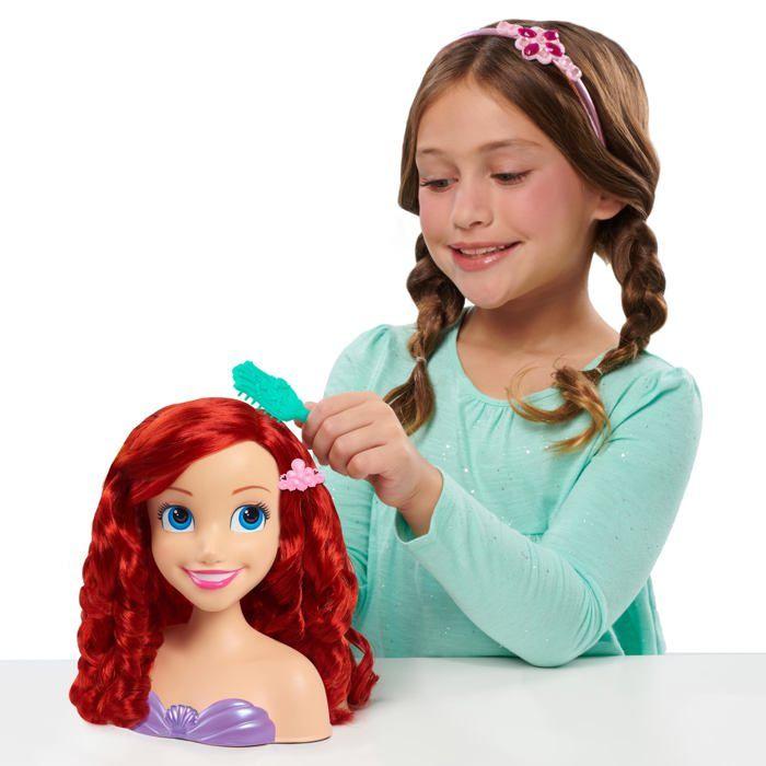 Tête à coiffer - Disney - Ariel - 20 cm - 3 accessoires - Pour enfants à partir de 3 ans