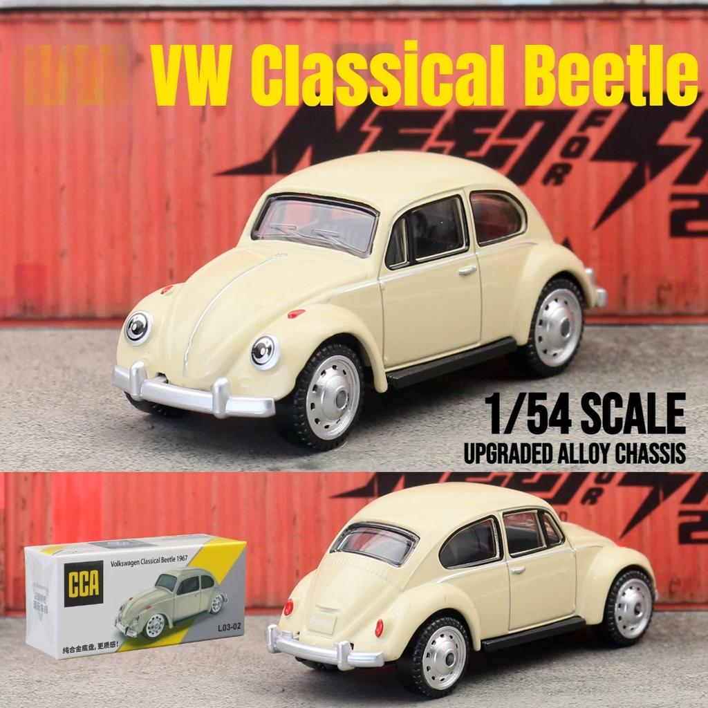 1/54 Scale Beetle Toy Car Model CCA MSZ 1:64 Diecast Miniature Free Wheels Collection Suitable for Hot Wheels Gift Kid