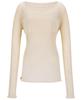 Tobaseu Boat Neck Knit With Varied Scallop Detail (Ivory)