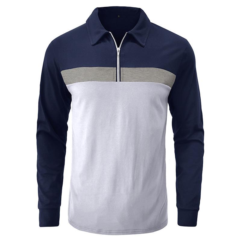 Men’s Long Sleeve Colorblock Polo Shirt