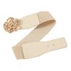 Ladies Slimming Corset Elastic Wide Waist Belt with 3D Flower Buckle Universal Women Banquet Dress Shirt Coat Corset