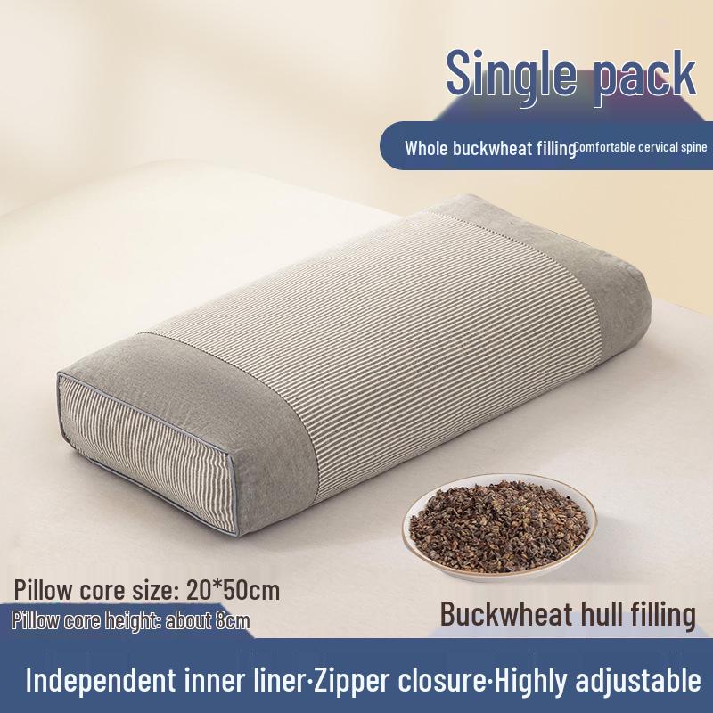Washable Cotton Buckwheat Neck Support Pillow for Student Dorms - Removable and Washable
