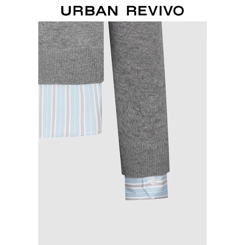 UR Women's Faux Two-Piece Colorblock Striped Knit Sweater