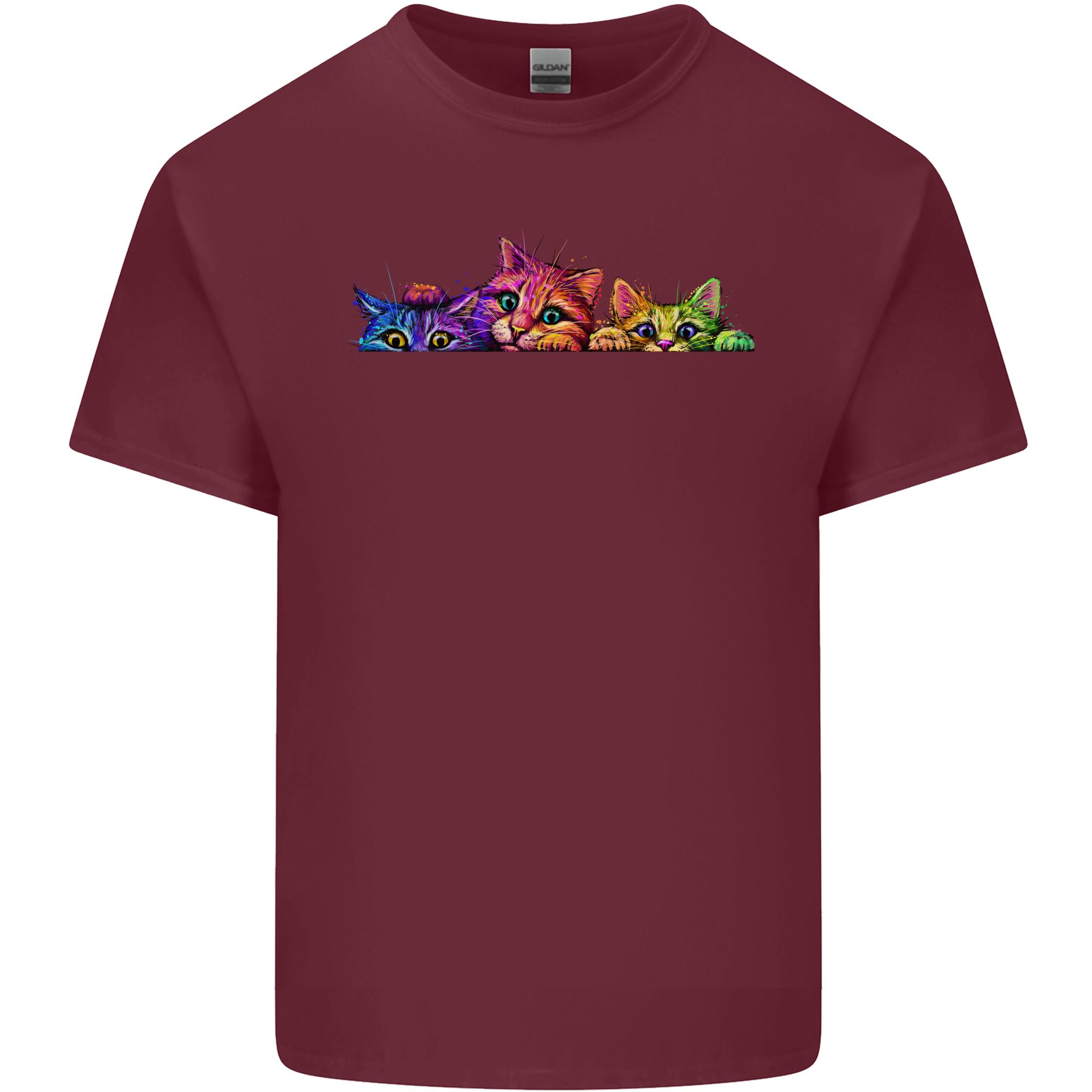 Three Colourful Cats Unisexs Light Cotton TShirt S