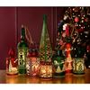 Regal Tidings Glass LED Bottle - Santa Sleigh Red