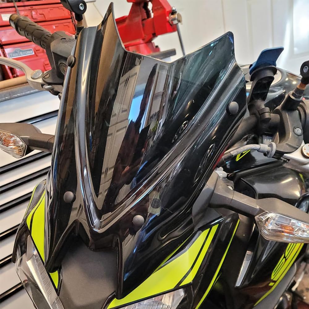 Motorcycle Windshield Double Bubble Windscreen for Z650 Z 650 2020 2021 2022 2023 2024 2025 Flyscreen Screen Visor Deflector, Smoke