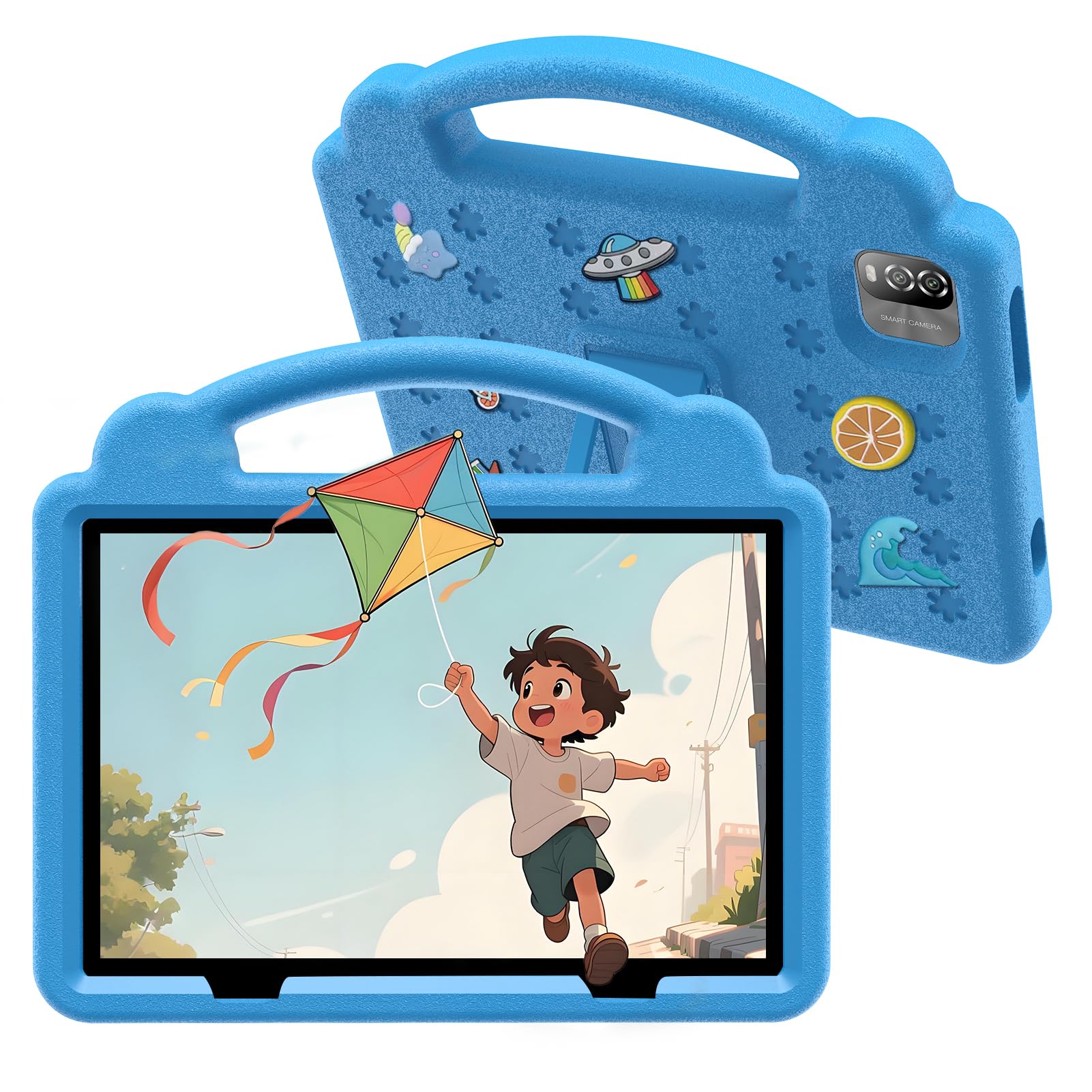 

PRITOM Android 12GB 64GB 5GHz Time EVA Drop Birthday New Gift Kids Tablet, 10-inch, Wi-Fi Model, 15, (3+9 Expandable) + Wi-Fi 6, 6000mAh, Limiting, синій