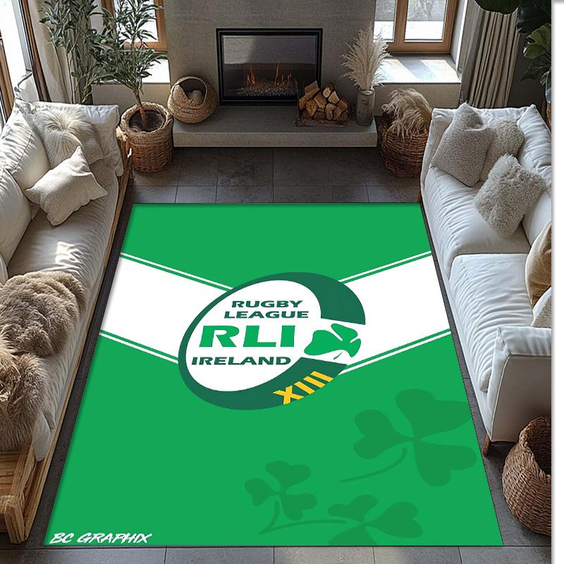 Ireland Rugby Crystal Velvet Carpet Soft Anti?Slip Floor Mat Comfortable Home Living Room Bedroom Decor Rug