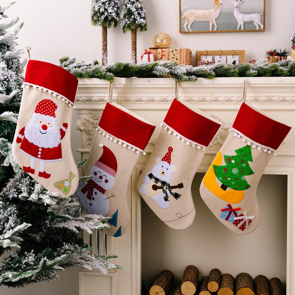 Adorable Stocking Christmas Featuring Santa Snowman Bear And Tree Designs For Kids Adults And