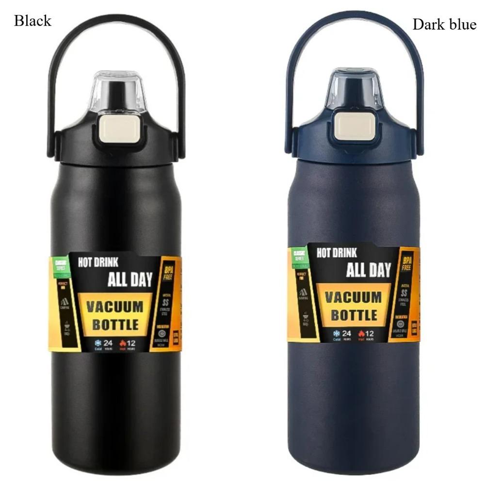 1 Pack Thermos Flask Outdoor Thermos Flask 304 Stainless Steel Vacuum Insulated Cup Portable Sports Water Bottle with Straw