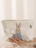 1 rabbit patterned corduroy makeup bag, lightweight zipper makeup storage box, multifunctional bag with lining