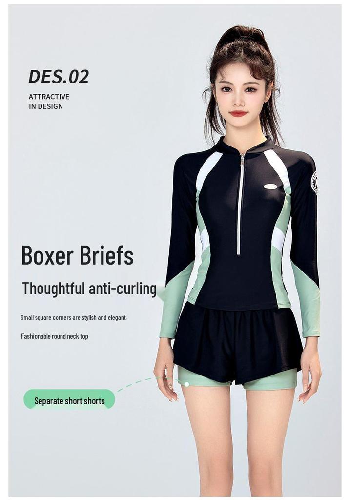 Women's Long Sleeve Conservative Sport Swimsuit - 2022 Style, Sun Protection, Ideal for Hot Springs
