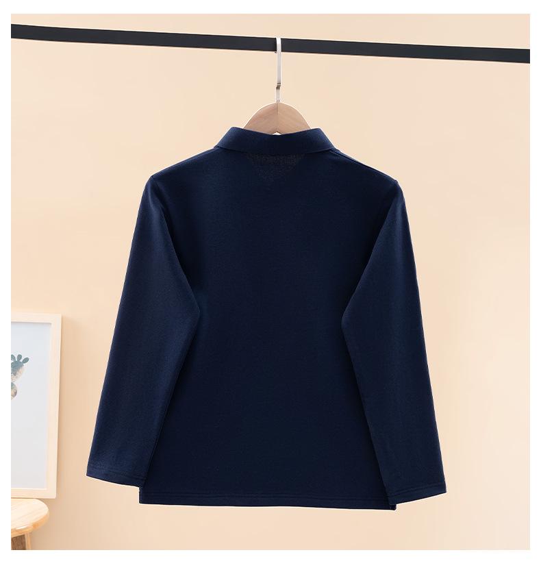 Jungen Polohemd langärmlig aus reiner Baumwolle für Grundschule, Frühjahrs-/Herbstbekleidung