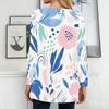 Women Plus Size Round Neck Long Sleeve Geometric Printed Loose Longline T Shirt With Pockets