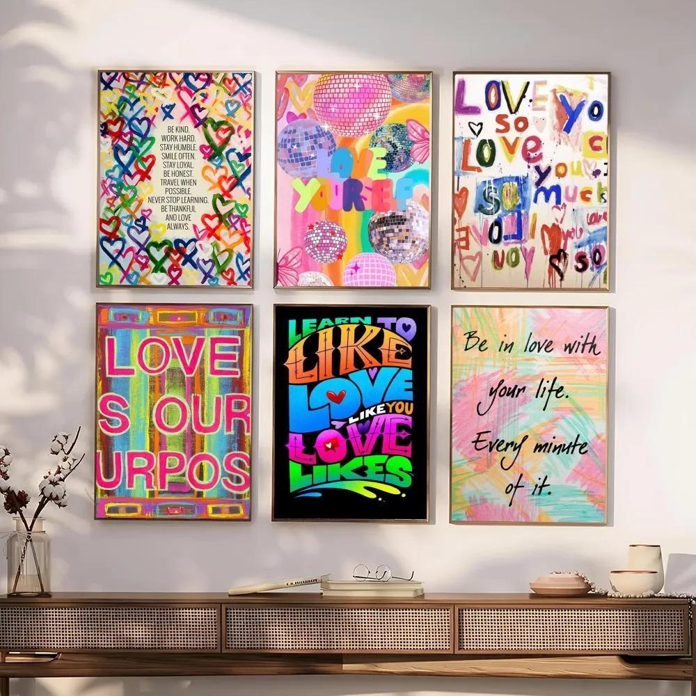 1pc Modern Be Kind and Love Always   Poster Paper Print Home Bedroom Entrance Bar Cafe Art Painting Decoration