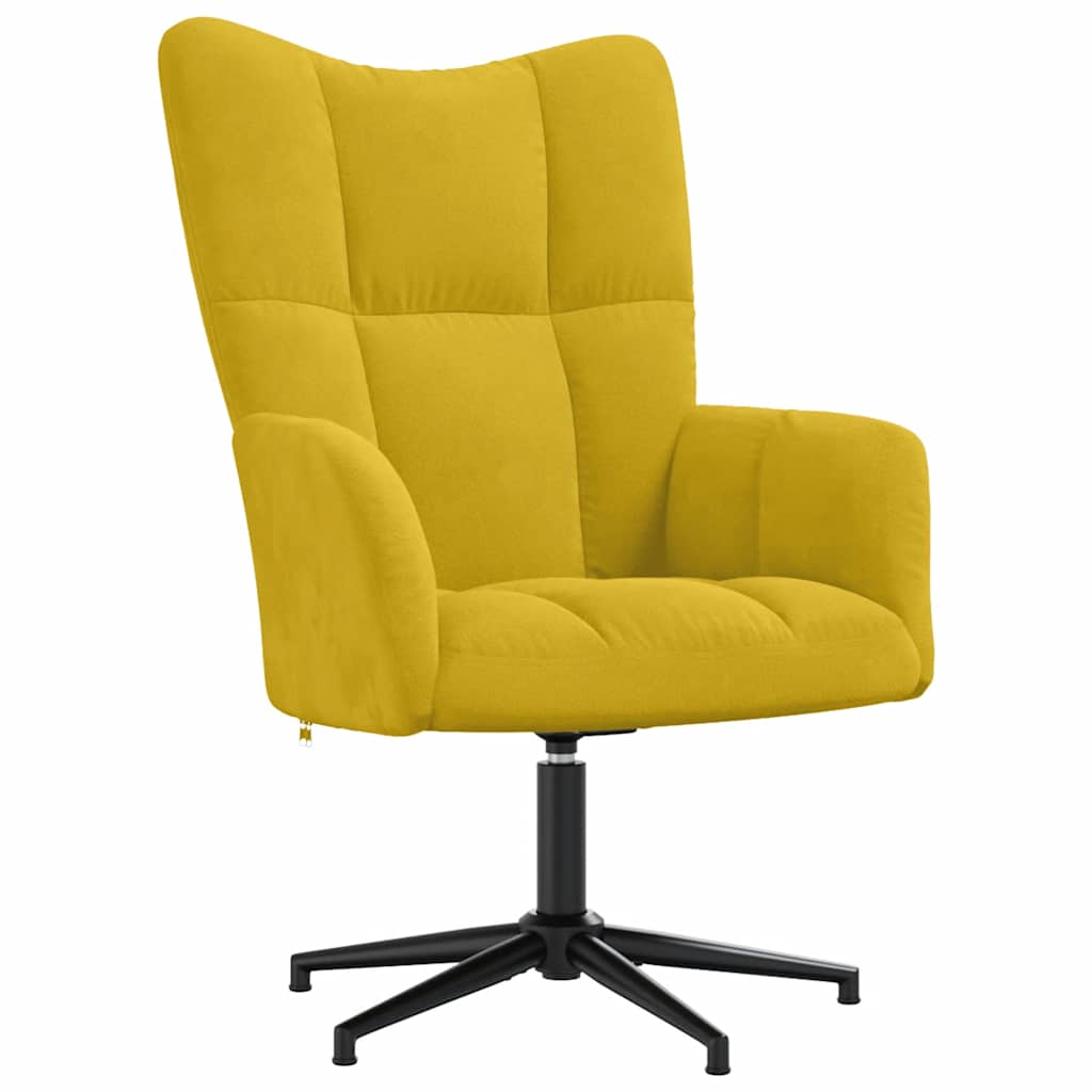Vidaxl Armchair with Footstool, Mustard, Upholstered In Velvet