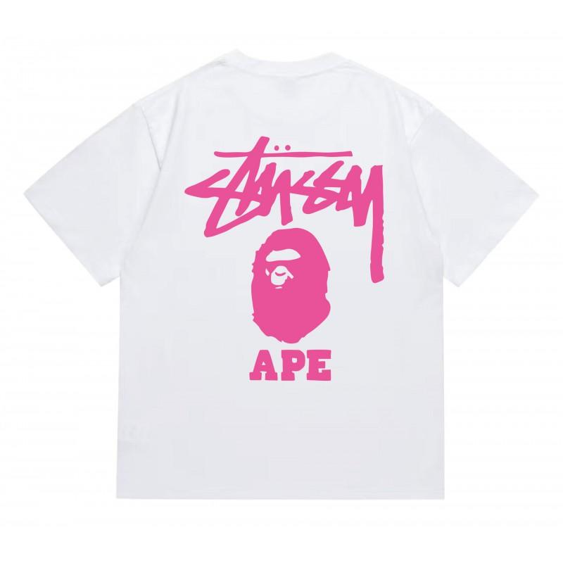 Tricou Bumbac Classic cu Imprimeu Ape Lightning Unisex Mânecă Scurtă Croială Largă Îmbrăcăminte Casual