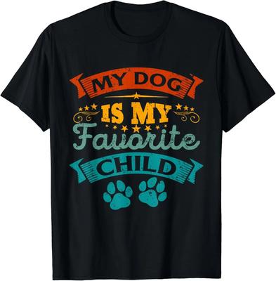 Mein Hund ist mein Lieblingskind Lustiger Familienhumor Mama Papa Geschenk Unisex T-Shirt