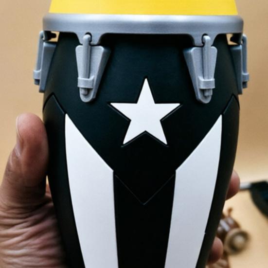 Puerto Rican Flag Conga Style 3D Printed Can Holder, Beverage Insulator, Lightweight 12oz Can Cooler for Parties Beaches Barbecues Caribbean Gift