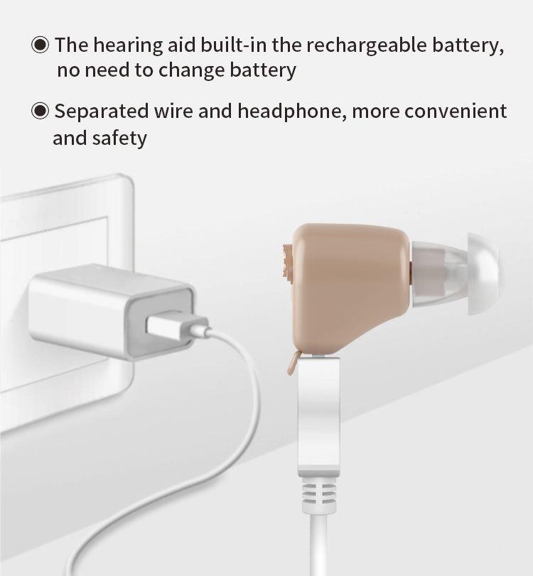 Rechargeable Mini Invisible Hearing Aid Z-01B for Elderly Ear Care