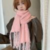 Luochi Knitting~Candy Color Plush Scarf: Soft, Skin-Friendly, Warm Tassels & Braids, Versatile Winter Neck Warmer for Women.
