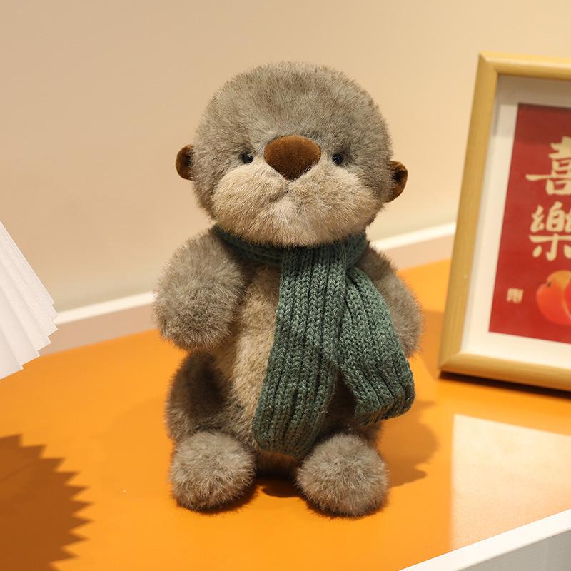 

Scarf Otter Children s Toy Water Dog Plush Cartoon Doll Sleeping with Sleeping Doll Birthday Gift 26cm [0.2kg]