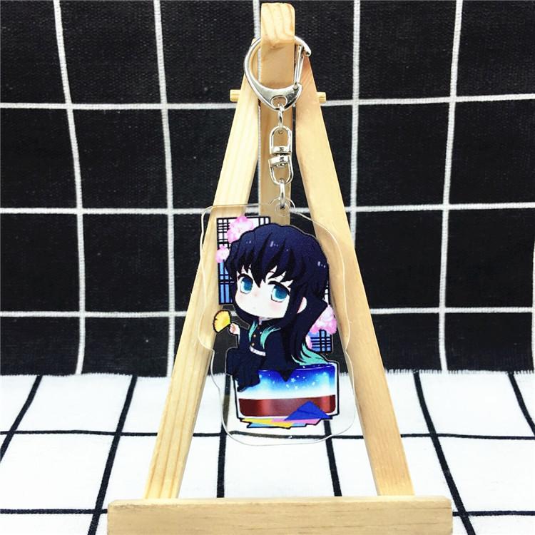 Anime Games Key Rings Demon Slayer Cartoon Character Acrylic Keychain Metal Decoration Accessory Gift Pendant
