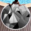 Marble Geometric Pattern Round Beach Towel, Soft Yoga Meditation Mat Picnic Rug Microfiber Lightweight Beach Towels for Boy Girl