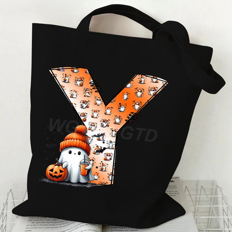 New Halloween 26 Letter Print Fashion Shoulder Bag Multi-function Portable Handbag Casual Versatile