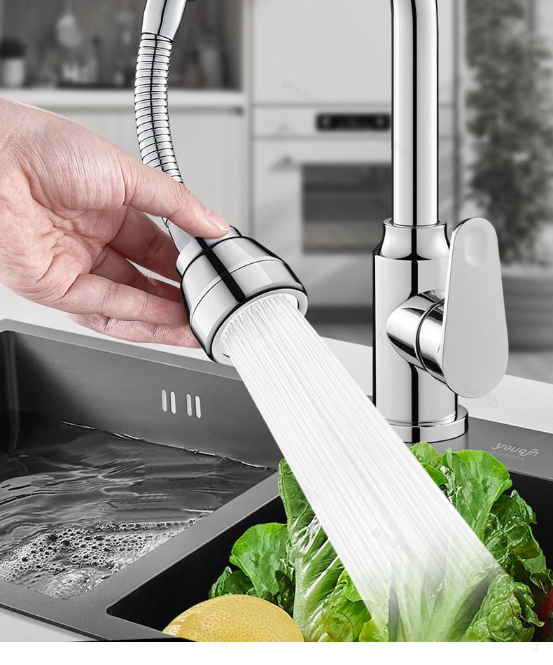 Universal Rotatable Shower Head with Splash-Proof Faucet Extension for Kitchen