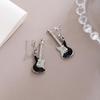 Silver Needle Lightning Guitar Pendant Earrings - High-End Sweet Punk Fashion for Women