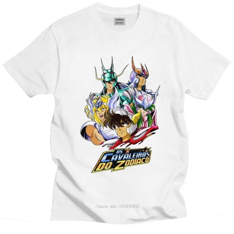 

Men s Saint Seiya Knights Of The Zodiac T Shirts Short Sleeves Cotton Tshirt Stylish T-shirt Cartoon Manga Tee Tops Clothes S