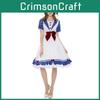 Stylish Alice In Wonderland Lolita Cosplay Maid Outfit For Anime Fans In Polyester Fabric