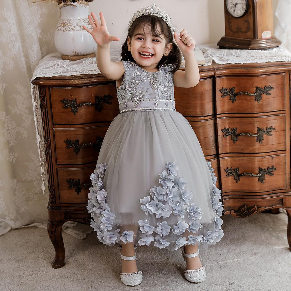 2024 New Petal Baby Flower Girl Bridesmaid Wedding Dress for Children