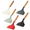 Wooden Handle Non-Stick Silicone Spatula for Tamagoyaki Pans - High Temperature Resistant Cooking Tool