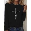 Women's Spring Autumn T-Shirts Fashion Casual Loose 3D Print You Are Enough Printed O Neck Long Sleeve T-shirt Top