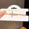 Christian Cross Zircon Pendant Bracelet With Geometric Design For Womens Fashion Accessory