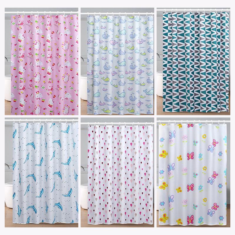 

Пятнистая ПВХ печатная водонепроницаемая устойчивая к плесени шторка для душа с крючками 180x200 cm